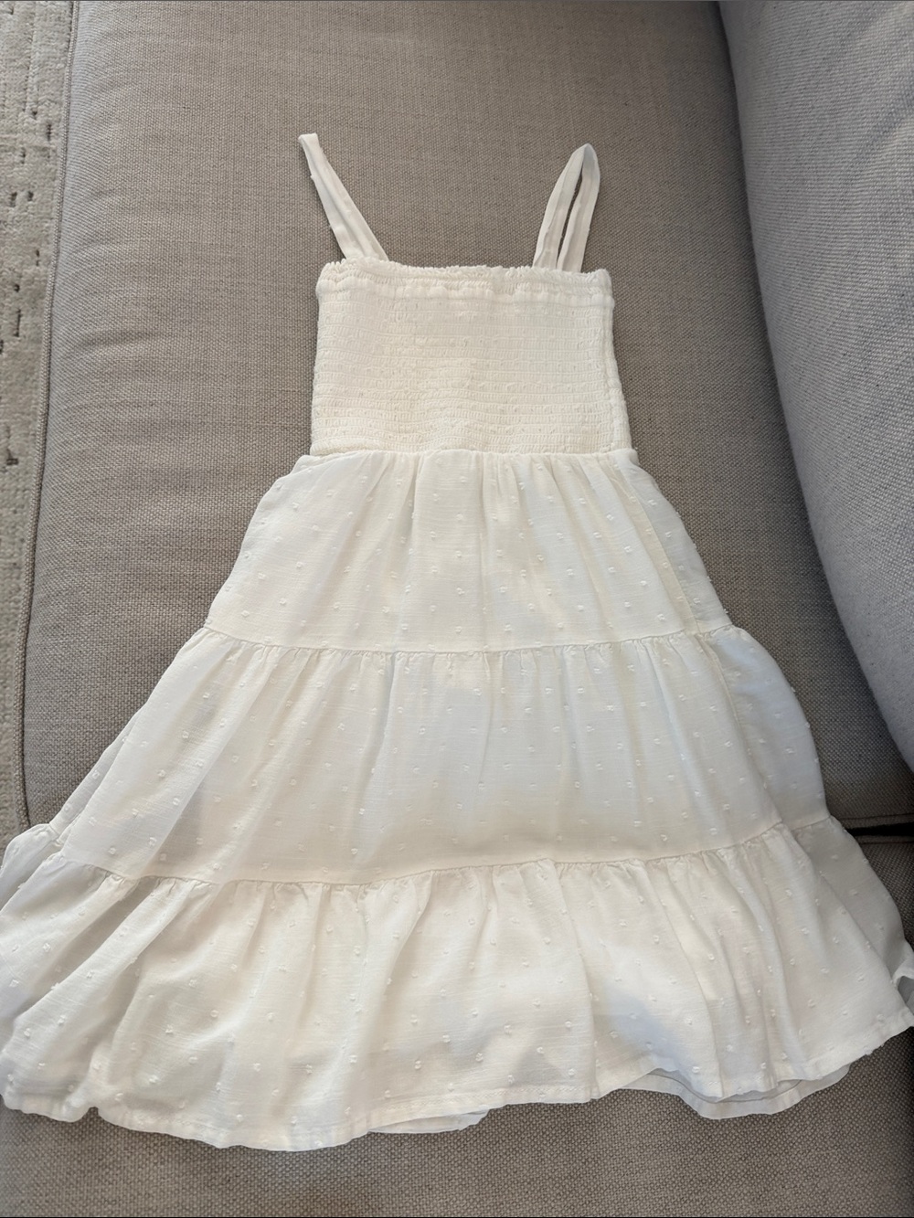 Smocked White Tiered Sundress for Girls
